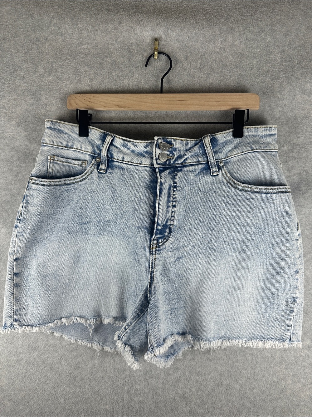 Ava & Viv Faded Light Blue High-Waist Denim Shorts